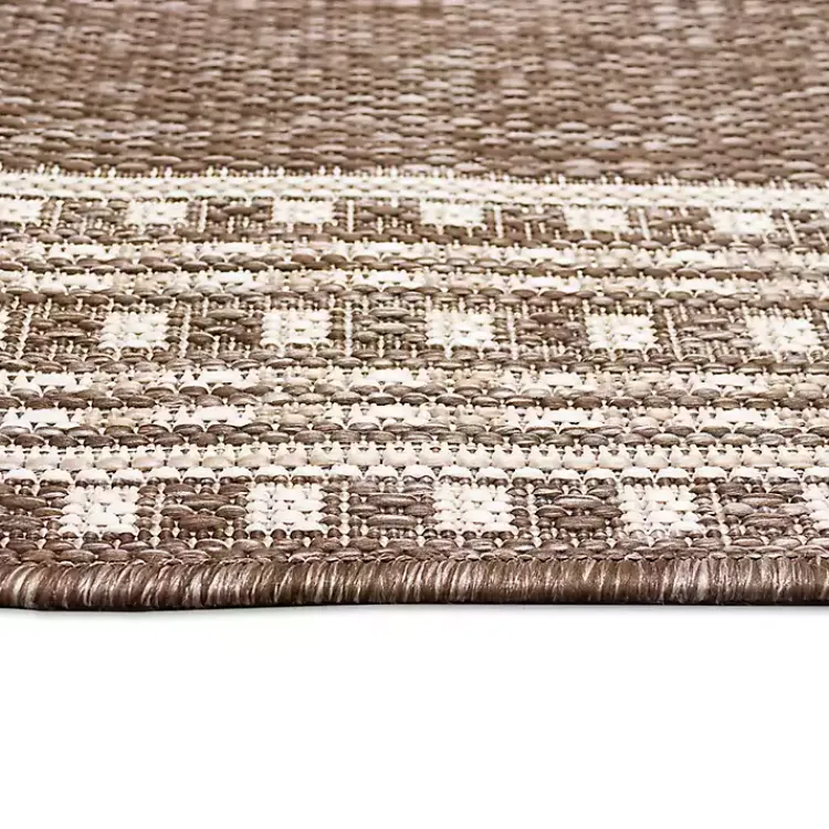 Kirklands Home Natural Linear Macy Indoor/Outdoor Area Rug, 7x9 Brown Hot