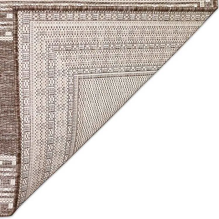 Kirklands Home Natural Linear Macy Indoor/Outdoor Area Rug, 7x9 Brown Hot