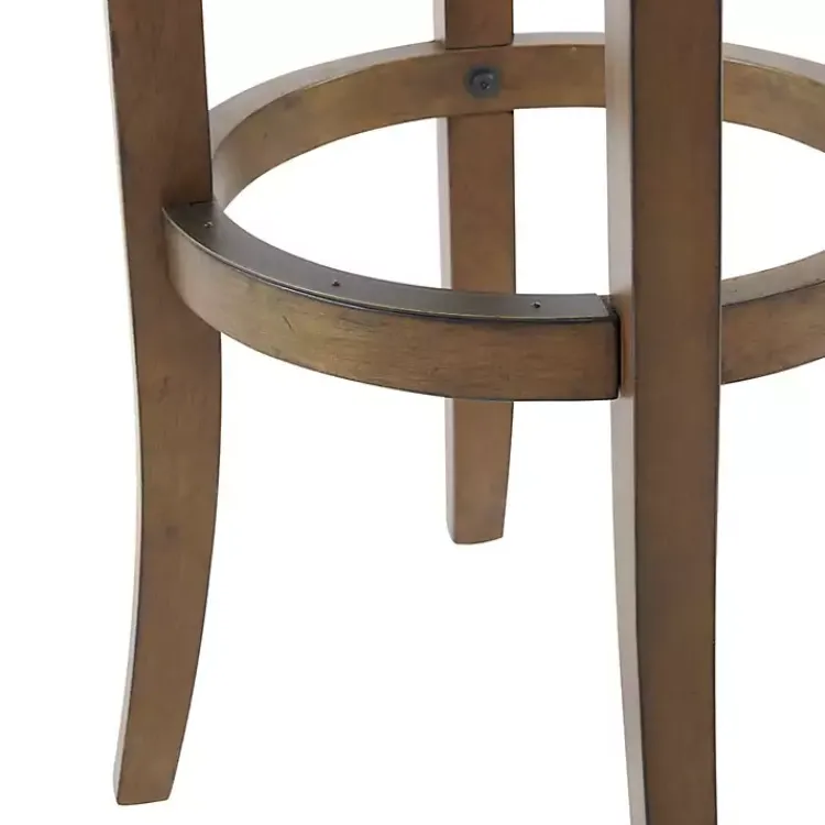 Kirklands Home Natural Linen and Wood Bar Stool Tan Best