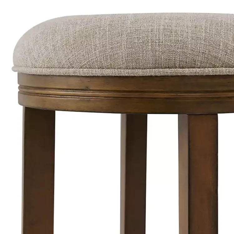 Kirklands Home Natural Linen and Wood Bar Stool Tan Best