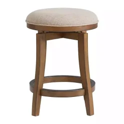 Kirklands Home Natural Linen Barrel Base Swivel Counter Stool Tan Discount
