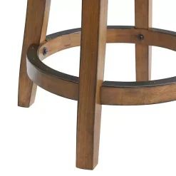 Kirklands Home Natural Linen Barrel Base Swivel Counter Stool Set Tan New