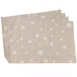 Kirklands Home Natural Linen Snowflake Placemats, Set of 4 Sale