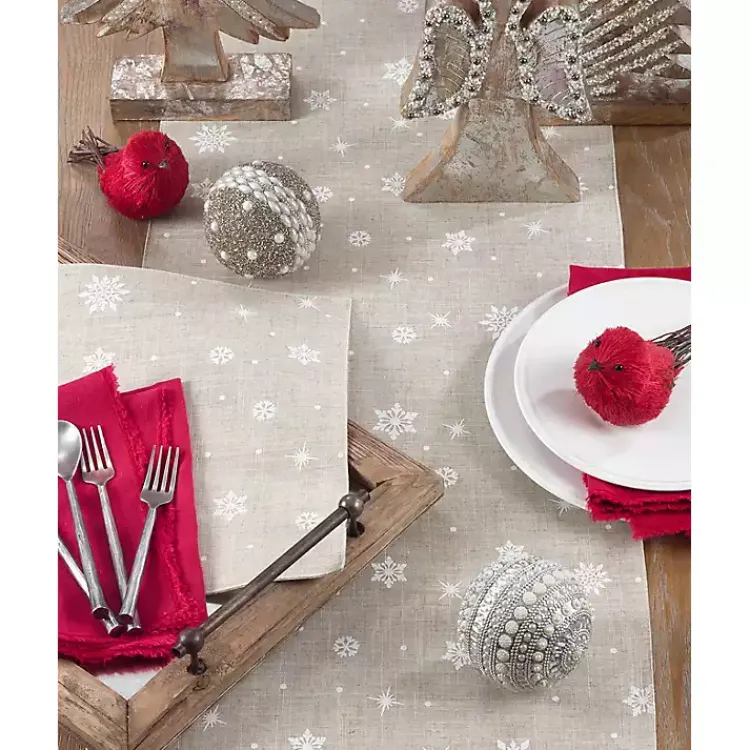 Kirklands Home Natural Linen Snowflake Placemats, Set of 4 Sale