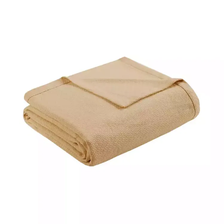 Blankets & Throws>Kirklands Home Natural Liquid Cotton Twin Blanket Tan