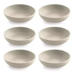 Kirklands Home Natural Madden Melamine Low Bowls, Set of 6 Tan New