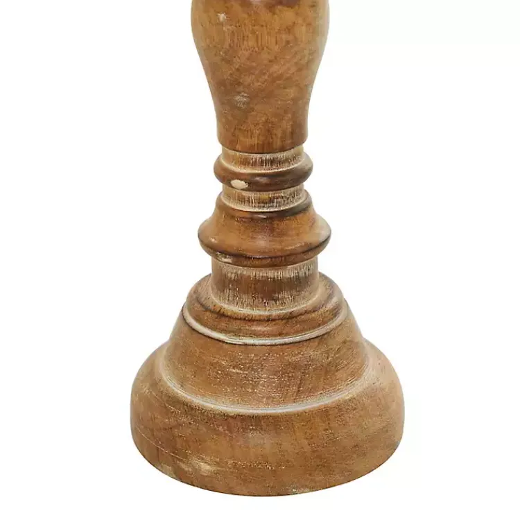 Candle Holders>Kirklands Home Natural Mango Wood Carved Candle Holders, Set of 3 Tan