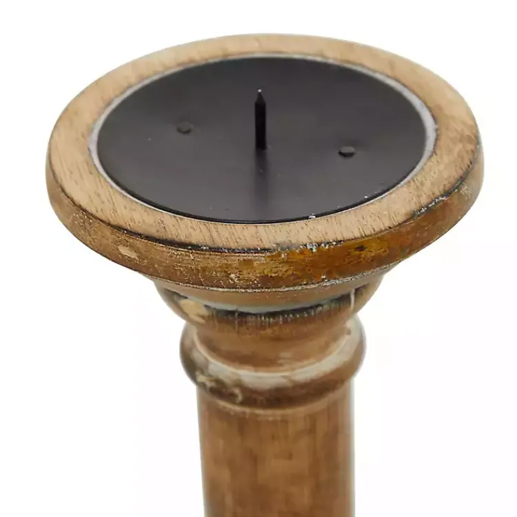 Candle Holders>Kirklands Home Natural Mango Wood Carved Candle Holders, Set of 3 Tan