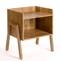 Kirklands Home Natural Mango Wood Cubby Side Table Brown Online