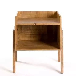 Kirklands Home Natural Mango Wood Cubby Side Table Brown Online
