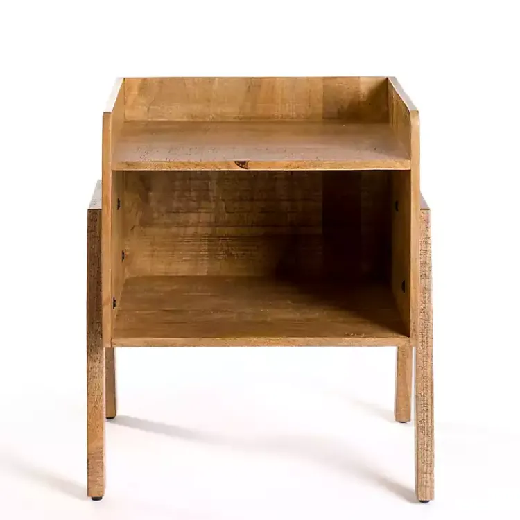 Kirklands Home Natural Mango Wood Cubby Side Table Brown Online