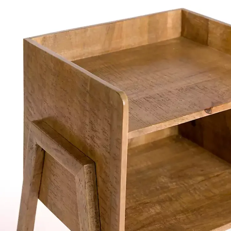 Kirklands Home Natural Mango Wood Cubby Side Table Brown Online