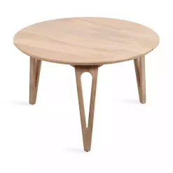 Kirklands Home Natural Mango Wood Round Kershaw Coffee Table Tan Clearance