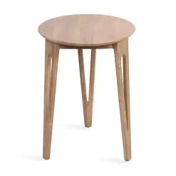 Kirklands Home Natural Mango Wood Round Kershaw Accent Table Tan Outlet