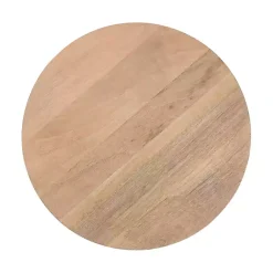 Kirklands Home Natural Mango Wood Round Kershaw Accent Table Tan Outlet