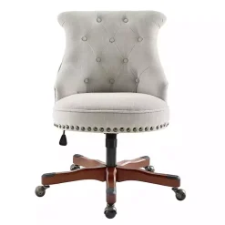 Kirklands Home Natural Miller Tufted Office Chair Tan