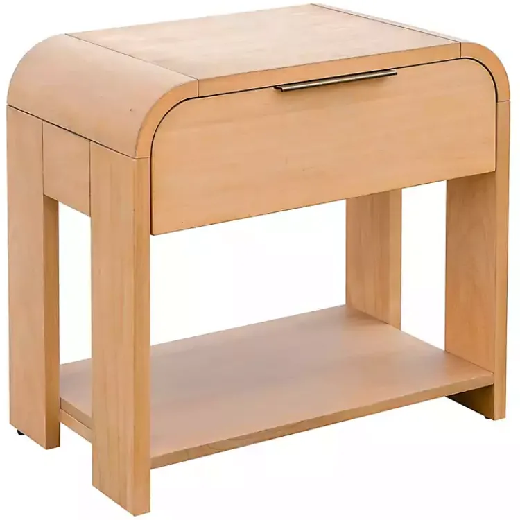 Kirklands Home Natural Modern Curve Nightsd Tan Clearance