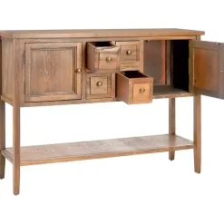 Kirklands Home Natural Oak 4-Drawer Charlotte Sideboard Brown Discount