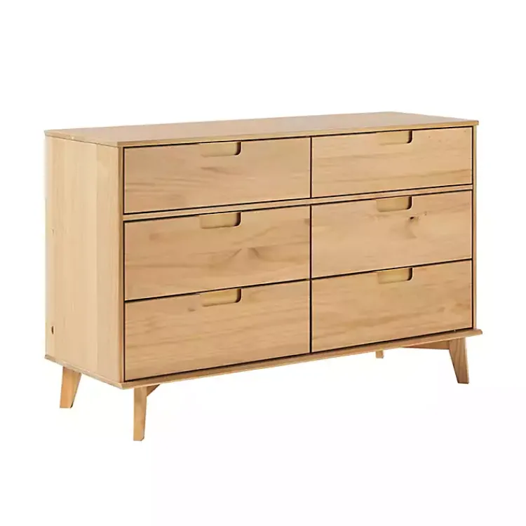 Kirklands Home Natural Pine 6-Drawer Dresser Tan New