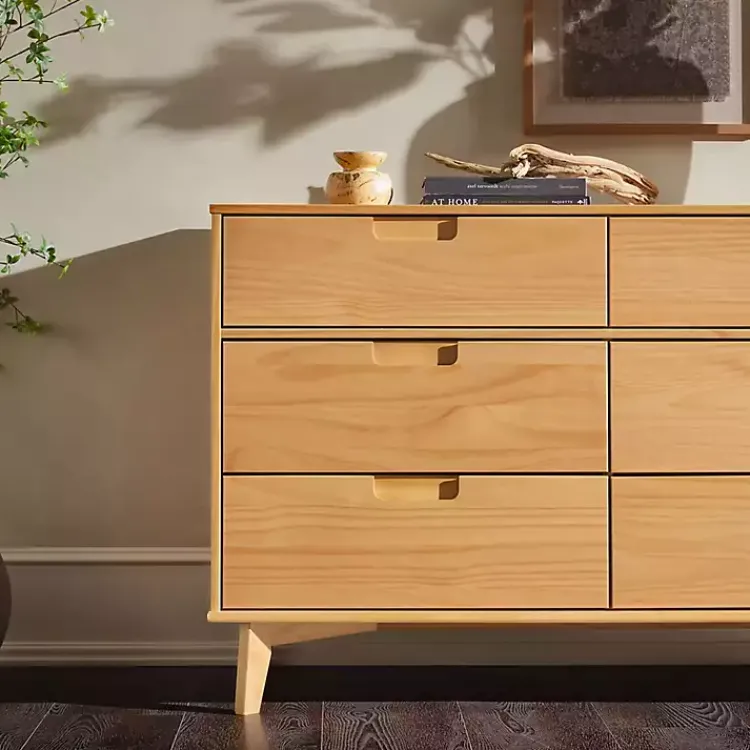 Kirklands Home Natural Pine 6-Drawer Dresser Tan New