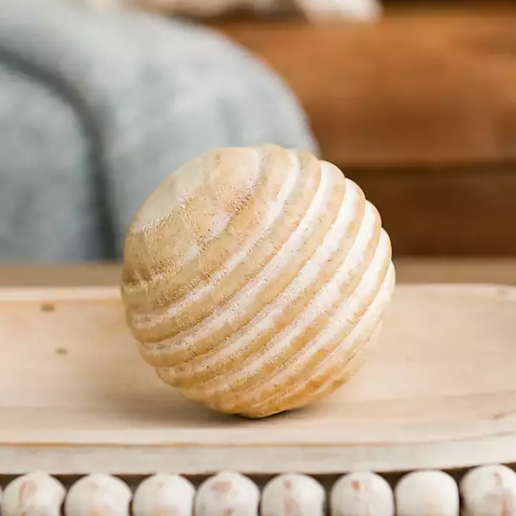 Bowl Filler>Kirklands Home Natural Pine Wood Orb Tan