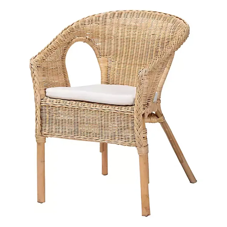 Kirklands Home Natural Rat Abbey Dining Chair Tan New