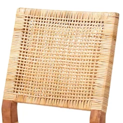 Kirklands Home Natural Rat and Wood Counter Stool Tan