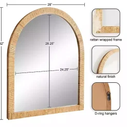 Kirklands Home Natural Rattan Arch Wall Mirror Online