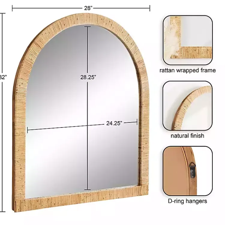 Kirklands Home Natural Rattan Arch Wall Mirror Online