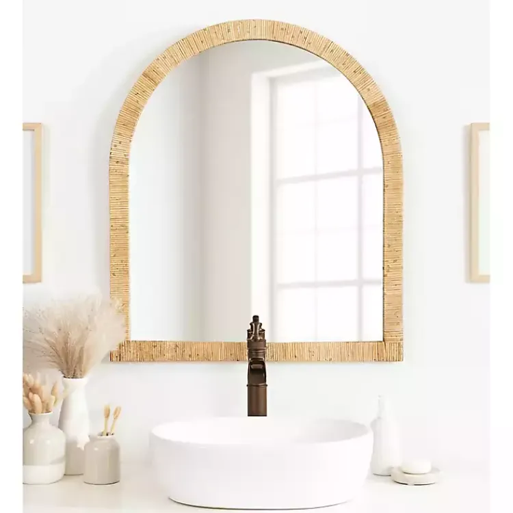 Kirklands Home Natural Rattan Arch Wall Mirror Online