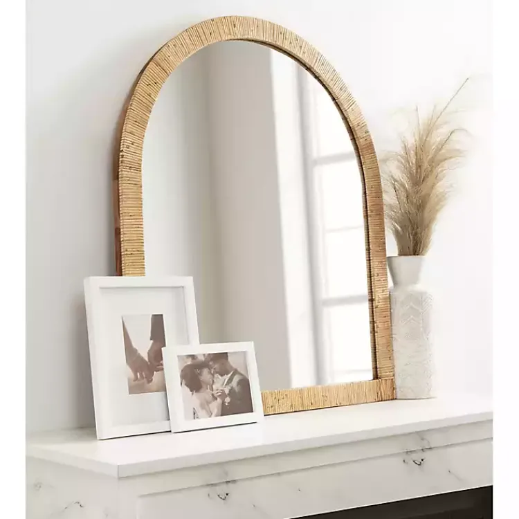 Kirklands Home Natural Rattan Arch Wall Mirror Online