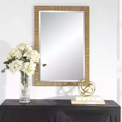Kirklands Home Natural Rattan Beveled Wall Mirror Online
