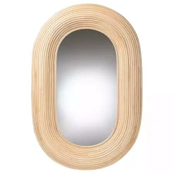 Kirklands Home Natural Rattan Boho Oval Wall Mirror Discount