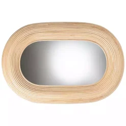 Kirklands Home Natural Rattan Boho Oval Wall Mirror Discount