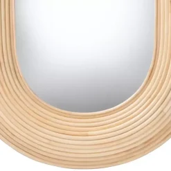 Kirklands Home Natural Rattan Boho Oval Wall Mirror Discount