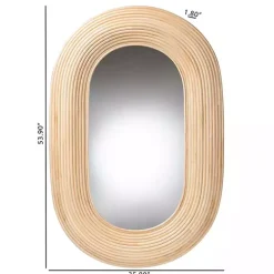 Kirklands Home Natural Rattan Boho Oval Wall Mirror Discount
