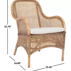 Kirklands Home Natural Rattan Charlie Accent Chair White Best