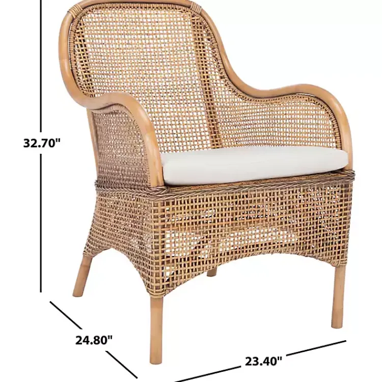 Kirklands Home Natural Rattan Charlie Accent Chair White Best