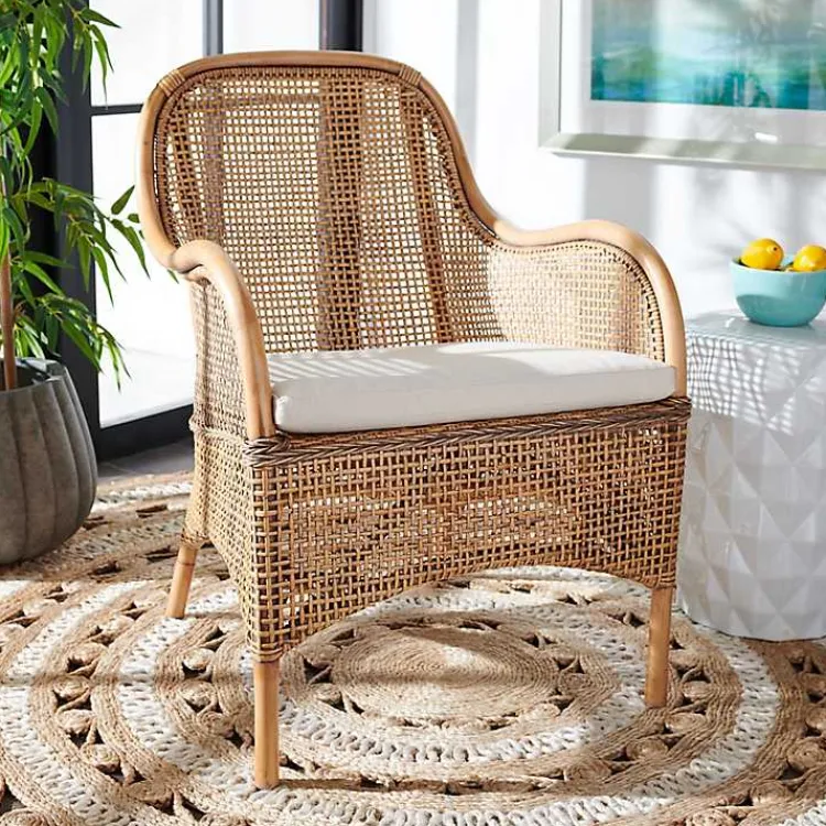 Kirklands Home Natural Rattan Charlie Accent Chair White Best