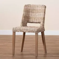 Kirklands Home Natural Rattan Cutout Back Dining Chair Brown Outlet
