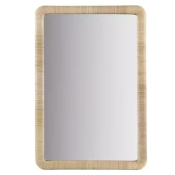 Kirklands Home Natural Rattan Frame Rectangle Wall Mirror New