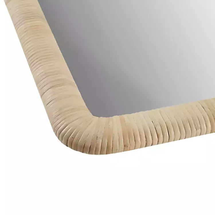 Kirklands Home Natural Rattan Frame Rectangle Wall Mirror New