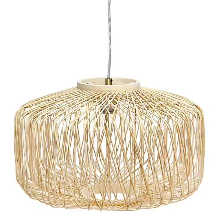 Kirklands Home Natural Rat Geometric Pendant Light Tan