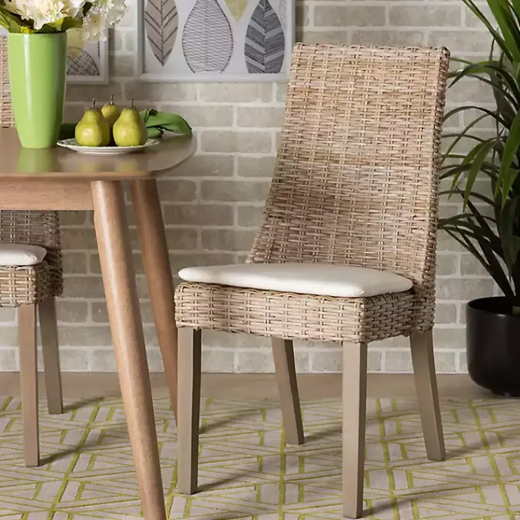 Kirklands Home Natural Rattan High Back Dining Chairs, Set of 2 Brown Hot