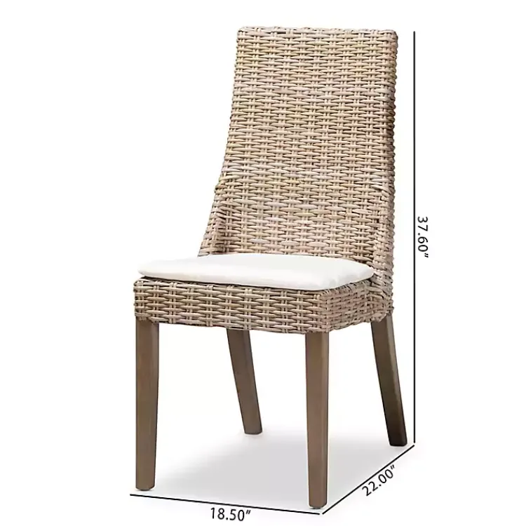 Kirklands Home Natural Rattan High Back Dining Chairs, Set of 2 Brown Hot