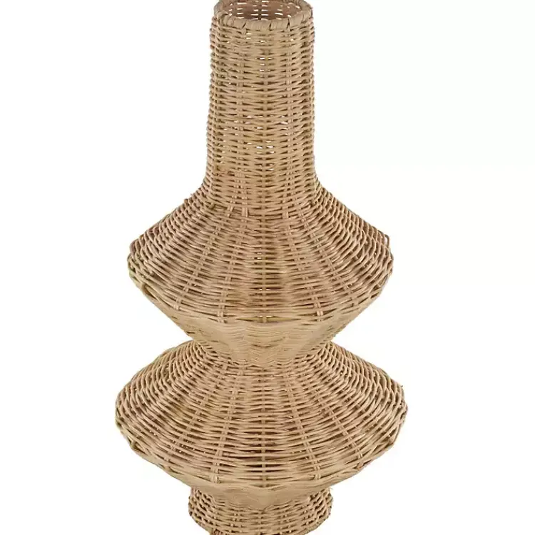 Vases>Kirklands Home Natural Rattan Hourglass Vase Brown
