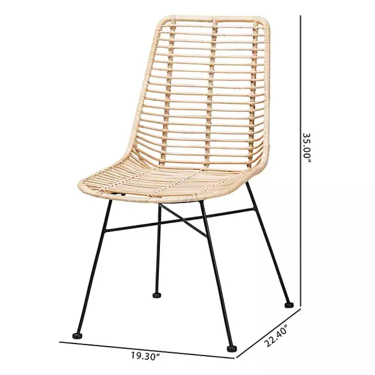 Kirklands Home Natural Rat Manhat Dining Chairs, Set of 2 Tan Outlet