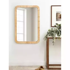 Kirklands Home Natural Rattan Rounded Rectangle Wall Mirror Best