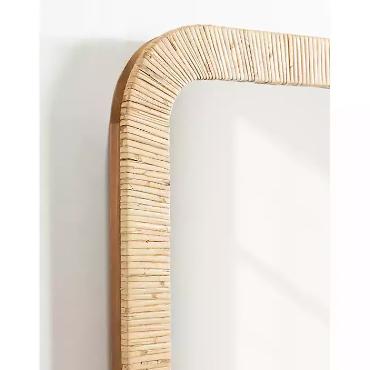 Kirklands Home Natural Rattan Rounded Rectangle Wall Mirror Best