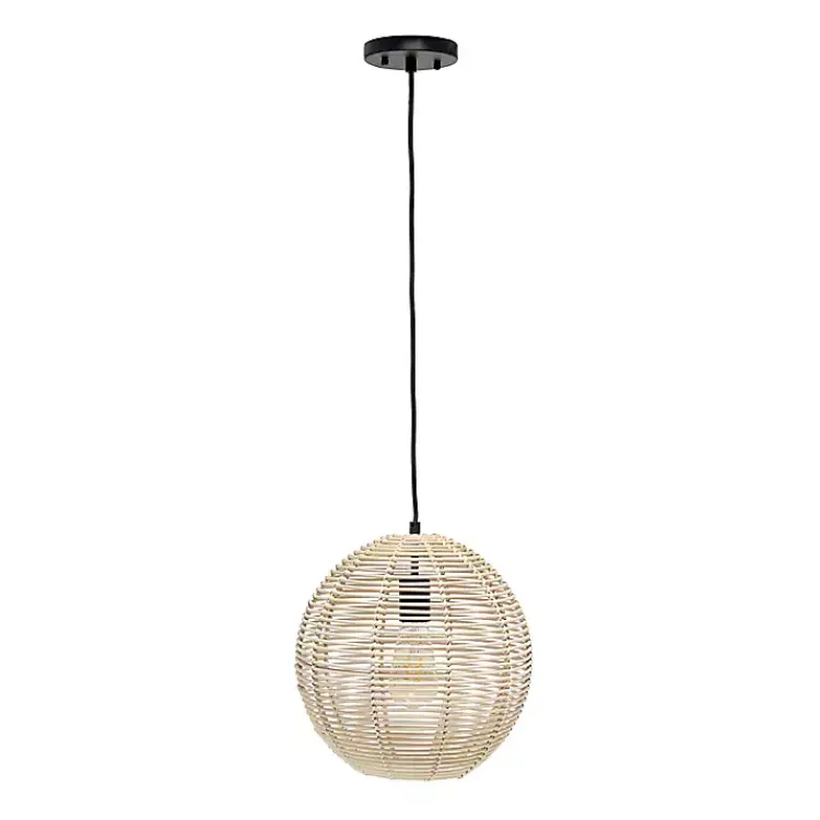 Kirklands Home Natural Rat Sphere Pendant Light Tan Sale